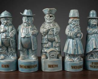 Albertas Ceramic Liquor Decanter Set Pirate and Sailor Figures
