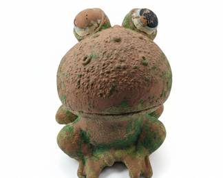 Terracotta Garden Frog Planter Statue
