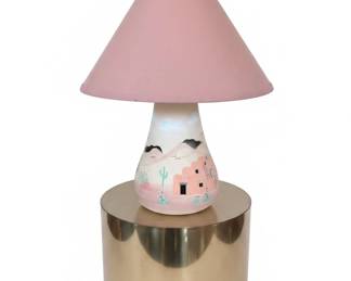 Vintage HandPainted Southwestern Ceramic Table Lamp