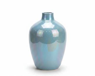 Iridescent Blue Ceramic Vase