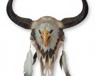 Sacred Spirits Limited Edition Eagle Bull Skull Wall Mount