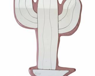 Cactus Shaped Mirror with Pink Frame