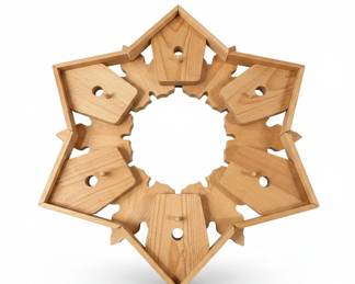 Wooden Star of David Kinetic Sculpture