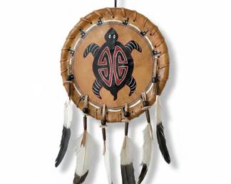 Native American Turtle Drum Wall Hanging
