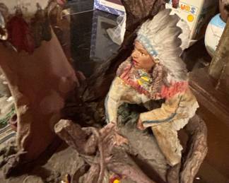 Native American Diorama with Teepee and Figures fourth image