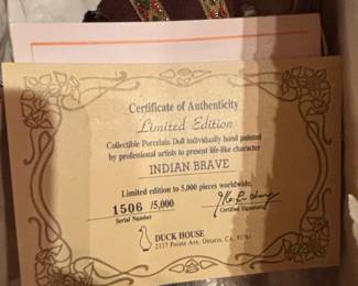 Duck House Indian Brave Collectible Porcelain Doll second image