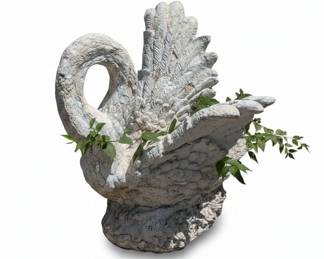 Concrete Swan Planter