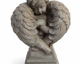 Cherub Reading a Book Statue