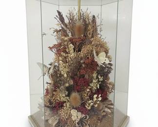 Terrarium Table Lamp with Dried Botanicals and Butterflies second image
