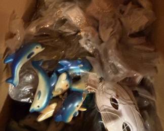Dolphin Figurines, Small Game Machine Toys and Decorative Masks