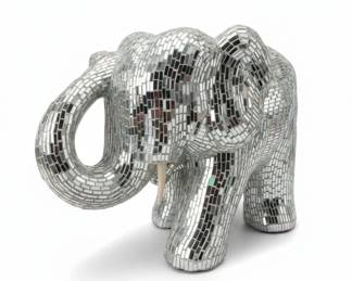 Mirror Mosaic Elephant Figurine
