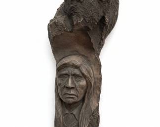 Native American Style Carved Wood Wall Plaque Richard Swennes