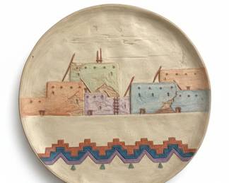 Vera Russell Southwestern Pueblo Relief Plate