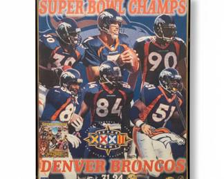 Denver Broncos Super Bowl XXXII Champions Framed Poster