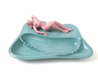 MidCentury Bathing Beauty Figural Ashtray and Ceramic Ashtrays