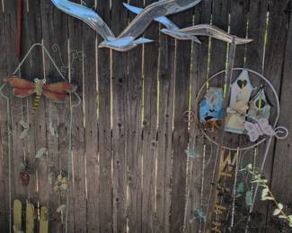 Metal Garden Art Assortment Flying Birds, Dragonfly, Welcome Sign