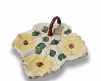 Vintage Blue Ridge Pottery Fruit Fantasy Leaf Dish