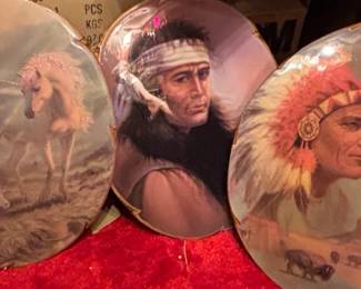Gregory Perillo Native American Art Painted in Wood. Pride of the Sioux, Vague Shadows, The Noble and the Proud