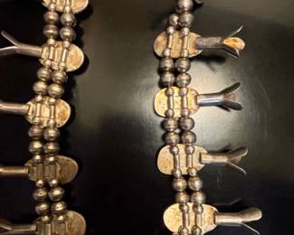 Navajo Turquoise Squash Blossom Necklace fourth image