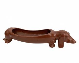 Ceramic Dachshund Planter or Cracker Tray