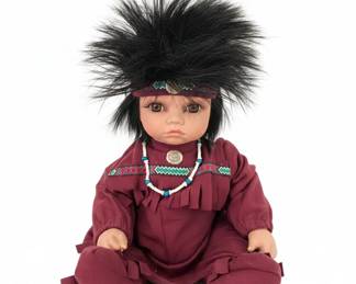 Val Shelton Wolfe Porcelain Indian Boy Doll