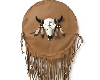HandPainted Native American Style Buffalo Skull Drum