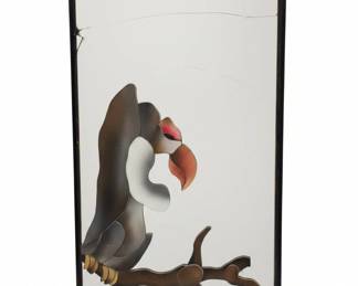Art Deco Style Painted Mirror with Toucan Motif