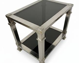 Maison Jansen Style Chrome and Brass Side Table second image