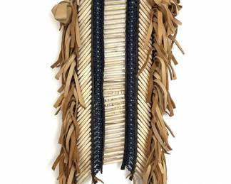 Native American Bone Hairpipe Breastplate with Beaded Trim