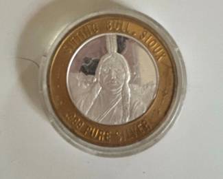 Sitting Bull Sioux oz . Fine Silver Round
