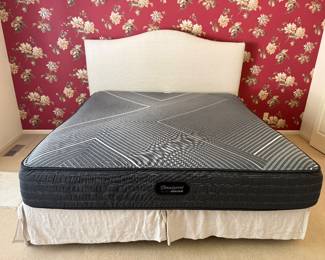 Three year-old pottery barn headboard, and king-size bed