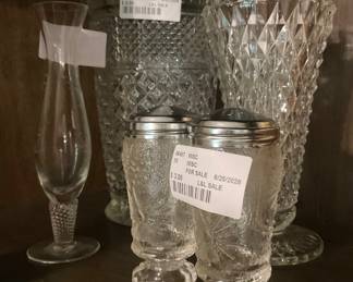 Pitchers, other clear glass