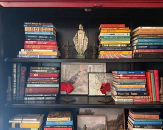 A variety of books throughout the house