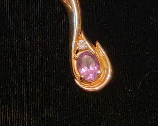14K custom made Amethyst pendant