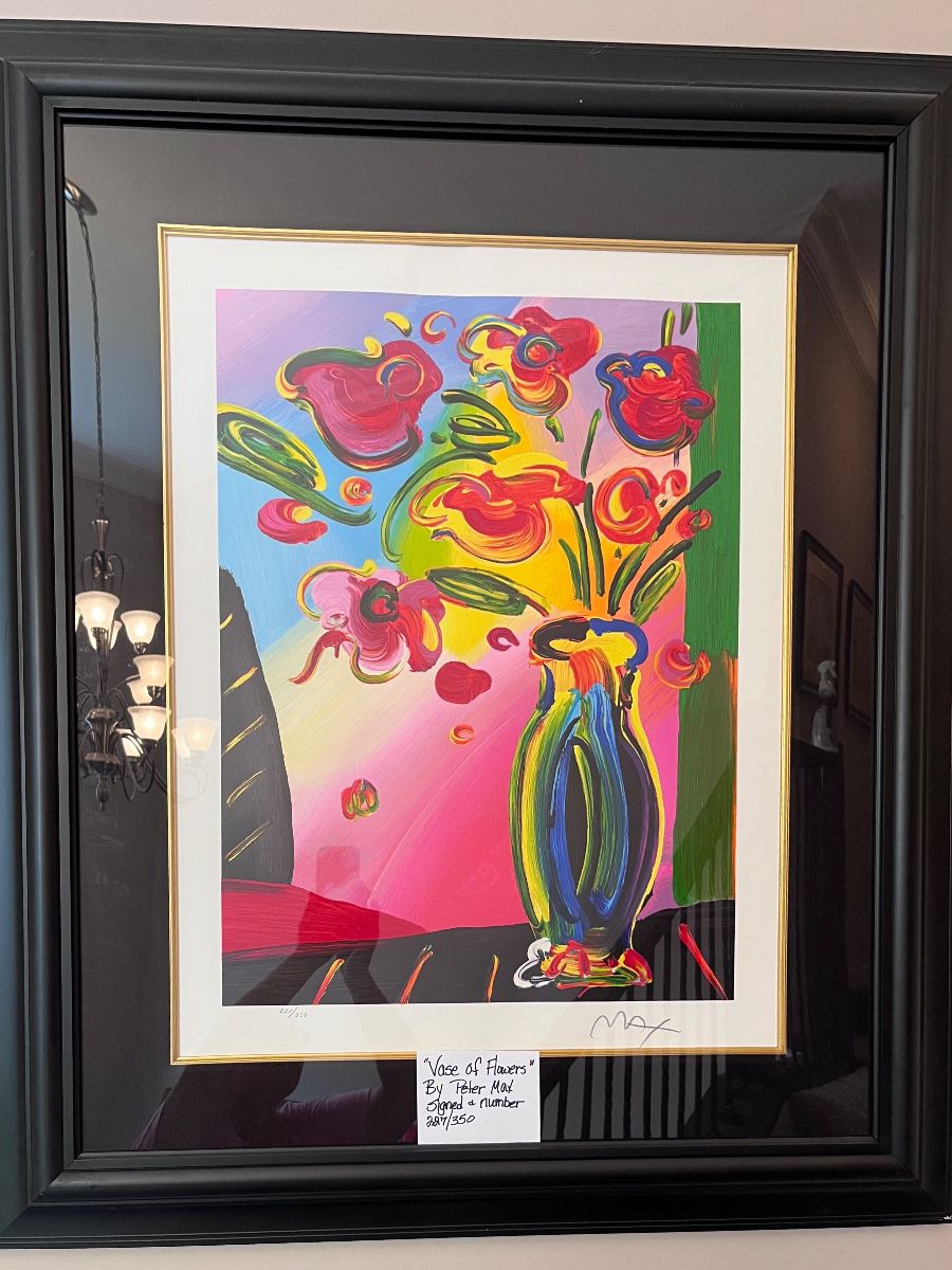 Peter Max signed seriograph with COA 