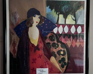 Itzchak Tarkay - Indigo Chapeau