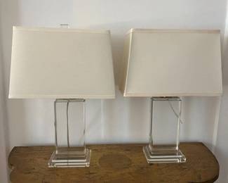 067 Ralph Lauren CrystalAcrylic Table Lamps Set