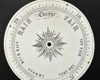 044 Antique Barometer Dial Face PorcelainEnamel Register Plate