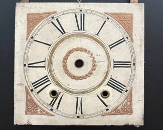 025 Antique Wooden Clock Face with Roman Numerals