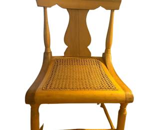 015 Antique Cane Seat Side Chair with Splat Back