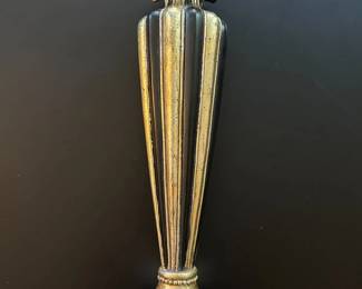 048 Art Deco Gilt Bronze Fluted Vase with Fan Top