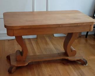 069 Solid Oak Table with Scroll Legs