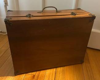 038 Vintage Wooden Carrying CaseTool Box with Brass Hardware