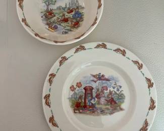 016 Royal Doulton Bunnykins Childs Bowl Plate Set