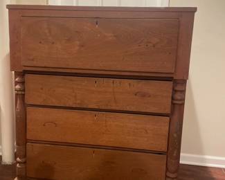 041 Antique American Empire Cherry Wood Chest of Drawers