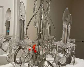 040 Crystal Brushed Nickel 5Light Chandelier