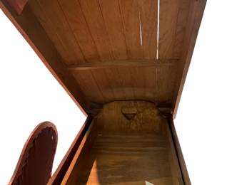 097 Antique Wooden Chest with Doll Bed