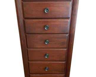 124 Cherry Wood Lingerie Chest Tall Jewelry Armoire