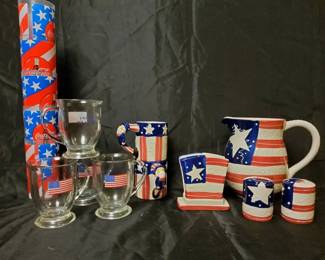 Patriotic Americana Tableware  Collectibles Bundle