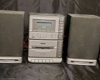 Vintage RCA Stereo System with Music Collection